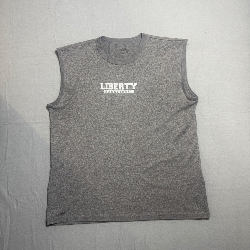 Nike Liberty Basketball Men Sleeveless Shirt M Gray Excellent Dri-FIT 125089